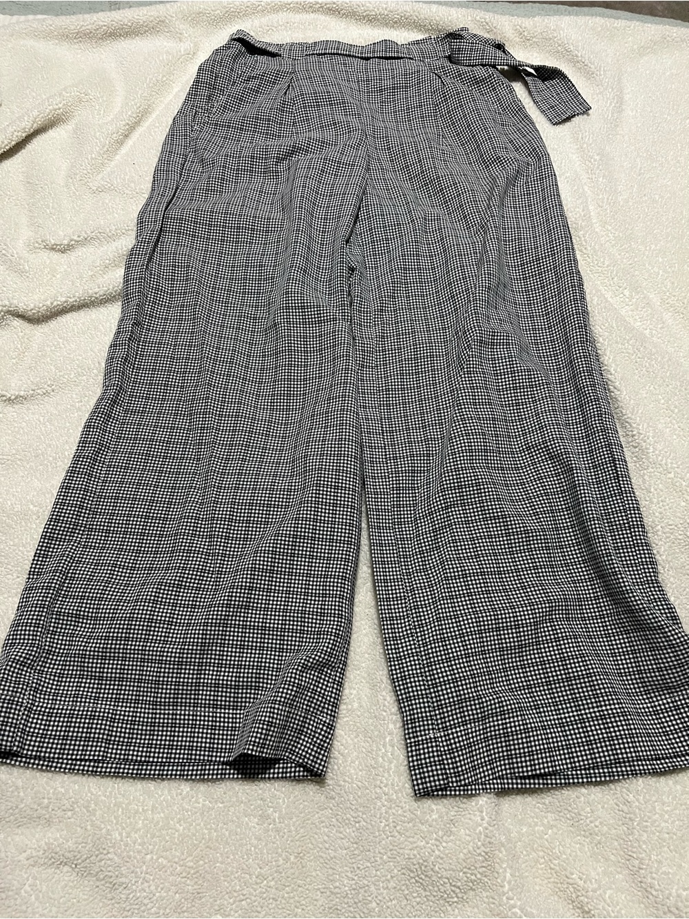 Max Studio Black & White Gingham Elastic Waist Pants